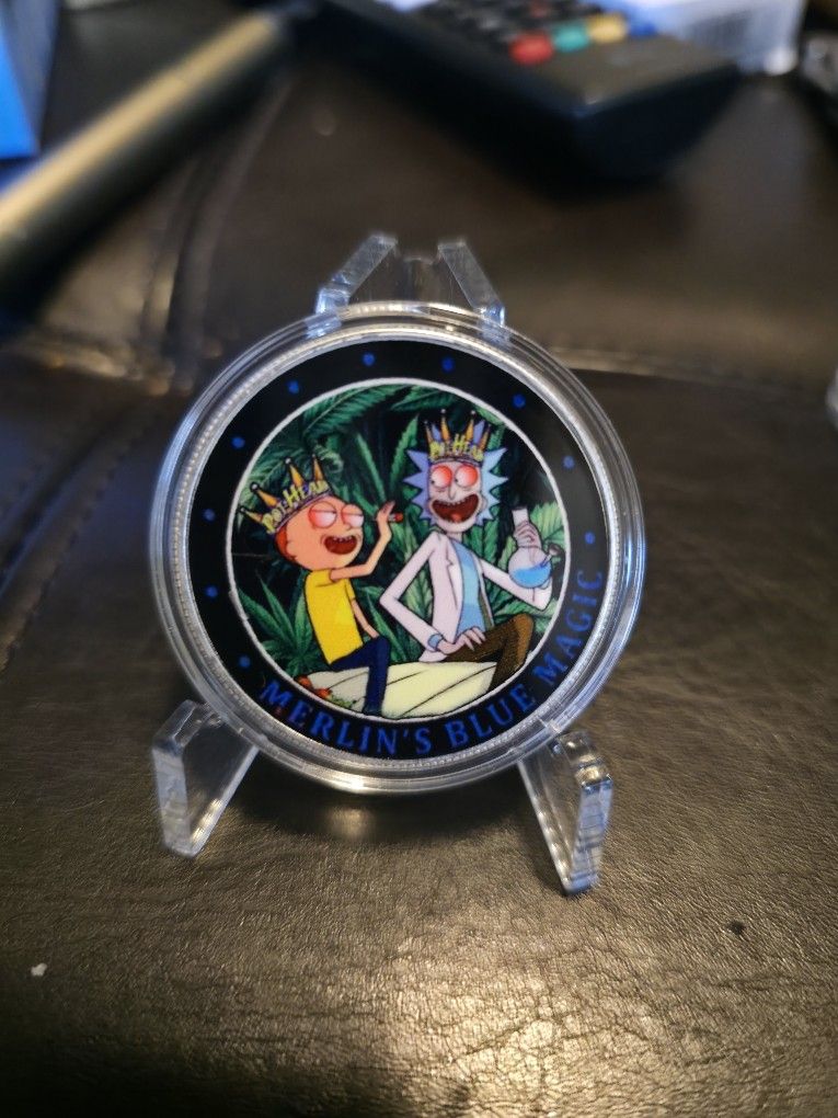 Rick And Morty Cannabis Potheads Adventure 420 Joint 1 Ounce Silver Coin With Coa