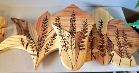 Wooden Floral Triptych