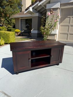 Solid Wood Dark Oak Tv Stand