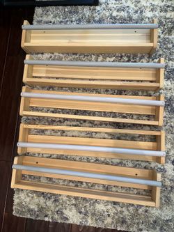 Set of 5 IKEA FLISAT Wooden Kids Book Shelves / Wall Storage – ASSEMBLED!