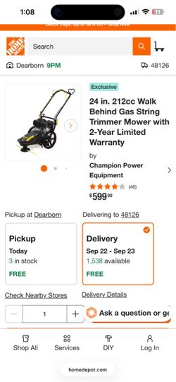 Walk behind string trimmer