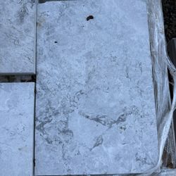 212 Sf Of 16x24” Pacific Grey Marble Brushed Pavers