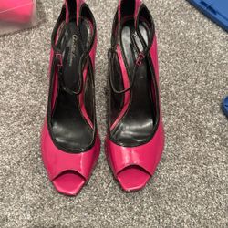 Charlotte Russe Bright Pink Heels 