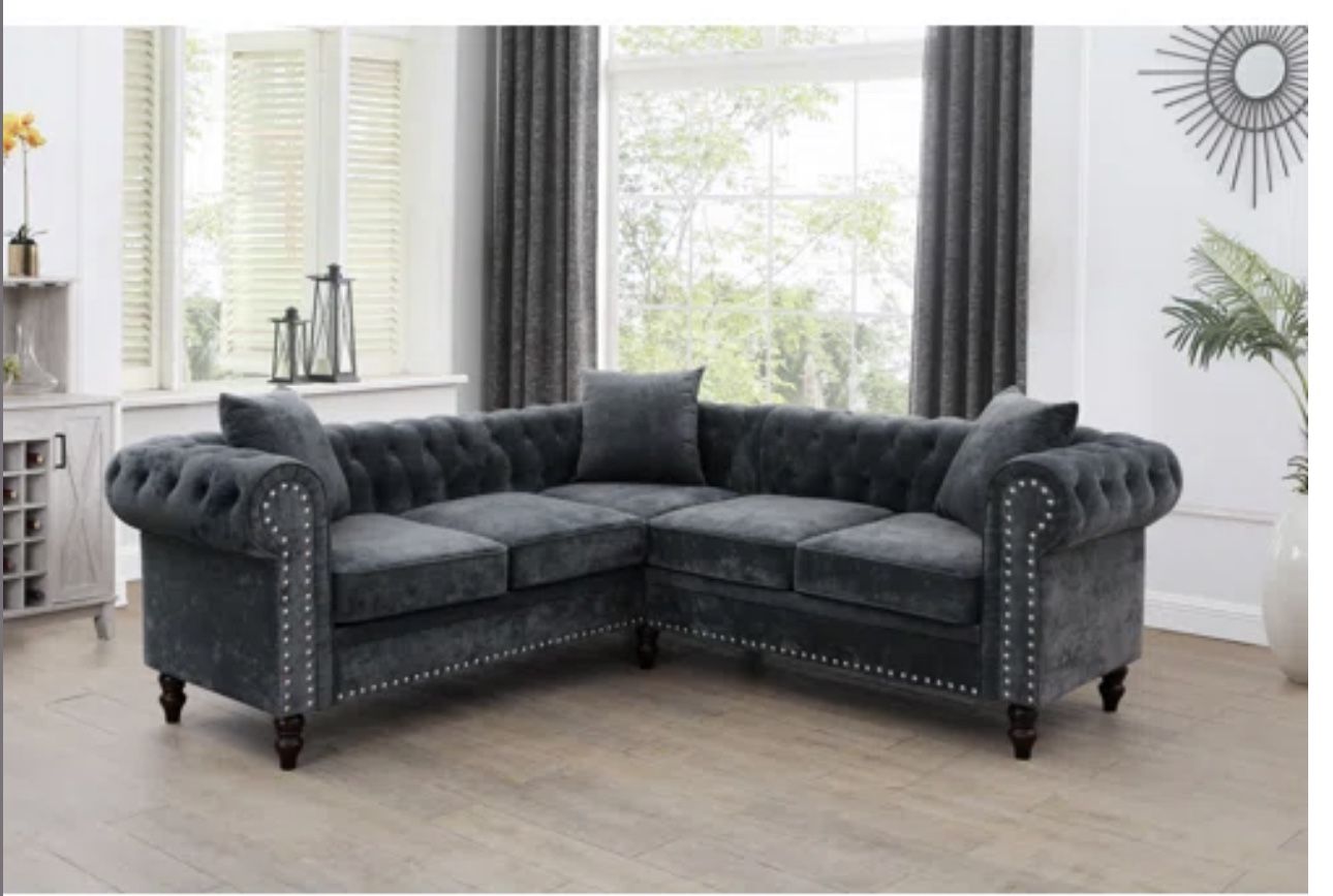 New Grey Sectional Available