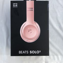 Rose Gold Beats Solo 3 with Case