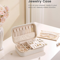 Necklace Bracelet Earring Ring Valentines Bridesmaid Gifts -Medium/Beige