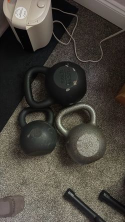 3 kettlebells ( 100lb,80lb, 62lb)