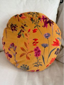 Anthropologie velvet floral throw pillow