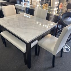 New White 5pc Dining Set