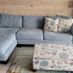 Sofa, Chair, And Storage Ottoman 