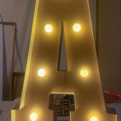 4FT Marquee Letter A- Rose Gold 