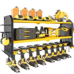  Power Tool Organizer Wall Mount, Cordless Drill and Battery Holder, 