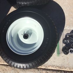 Two Flat Free Tires New Mower Cart Tractor