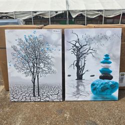 Set of 2 Canvas Wall Art Prints