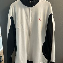 Jordan Track Jacket Warmup Jacket Mens Black + White XXL Full Zip Top 