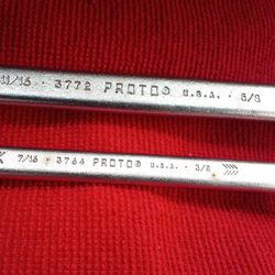 2pc Proto Flare Nut Line Wrenches S.A.E