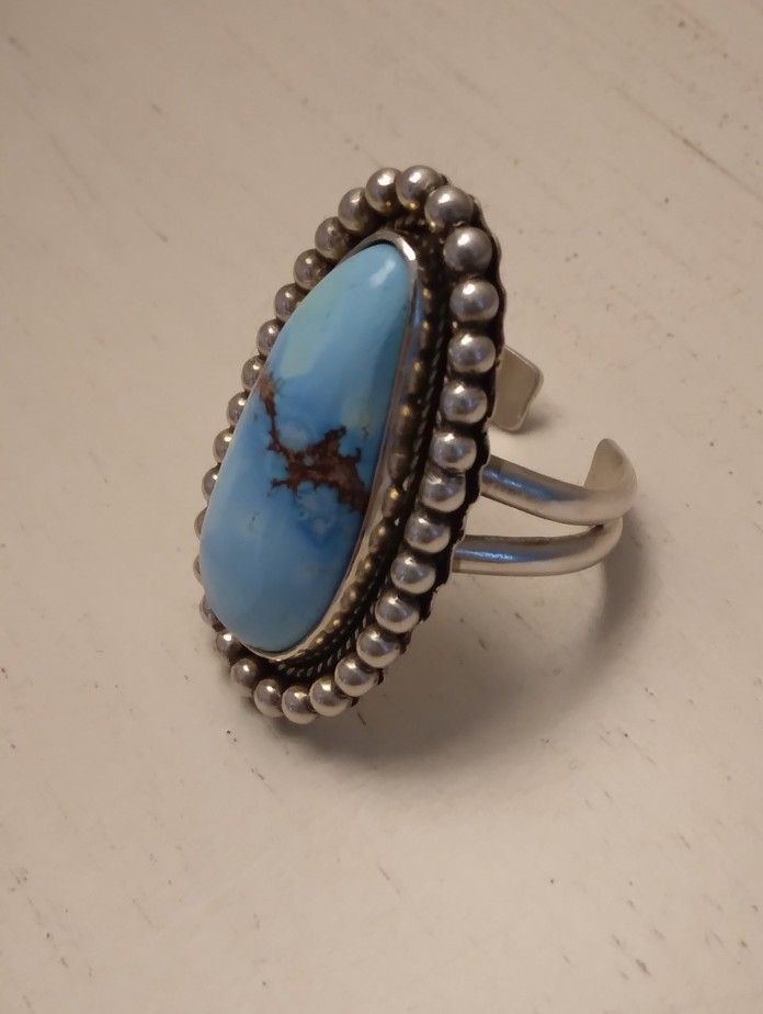 Sterling Silver Golden Hills Turquoise Handmade Ring