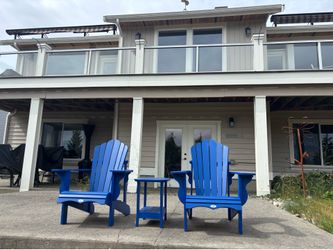 2 Costco Adirondak Chairs and 1 Side Table