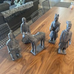 Terracotta Warriors Xian China Army Figurines (set Of 5)