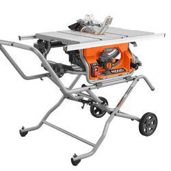 RIDGID CORDED 15 AMP 10"IN PORTABLE JOBSITE TABLE SAW WITH STAND NEW 