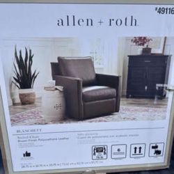 Allen Roth brown swivel accent chair