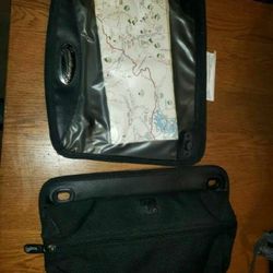 Bike tank bag with suction cups & clear phone or map storage. $35 obo.