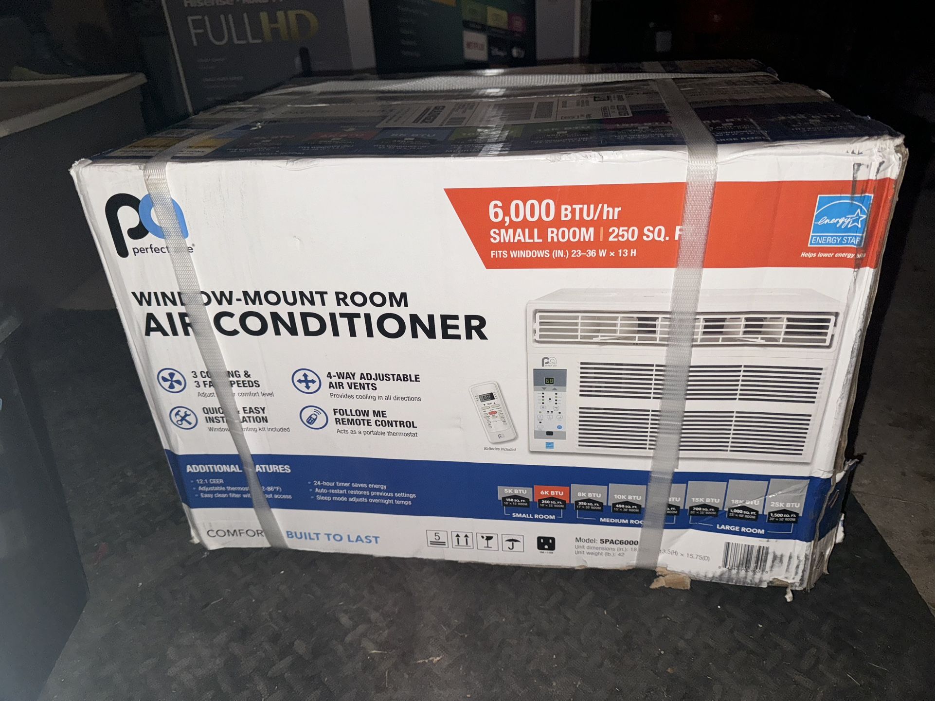 Brand New In Box/Perfect Aire 6000 BTU Window Air Conditioner w/Remote