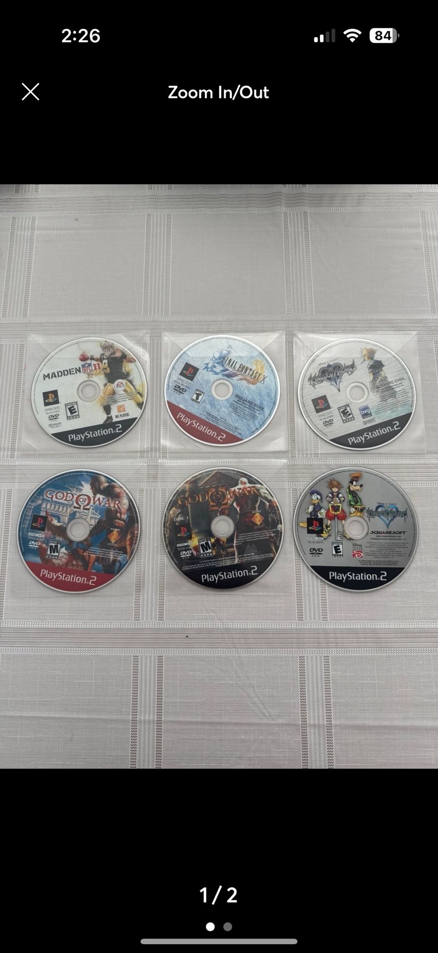 PlayStation 2 Retro Video Game Lot (God of War, Kingdom Hearts, Final Fantasy)