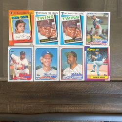 Lot Of Eight Topps Baseball Cards