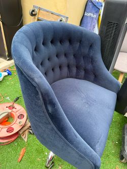 Silla de oficina azul velvet