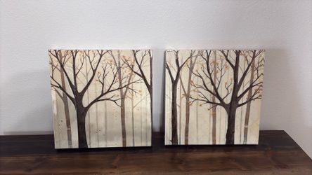 Two tree canvas pictures