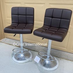 New 2 Brown Bar Stools 