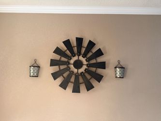 Farmhouse Windmill Metal Wall Decor