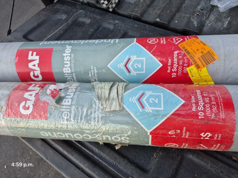 GAF FELT BUSTER SINTHRTIC  ROOFING FELT  10 SCUARES $ 60 X1 $100x2 
