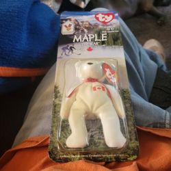 Vintage 1999 McDonald's  Maple The Bear Ty Beanie  Baby With Rare Error  NIB