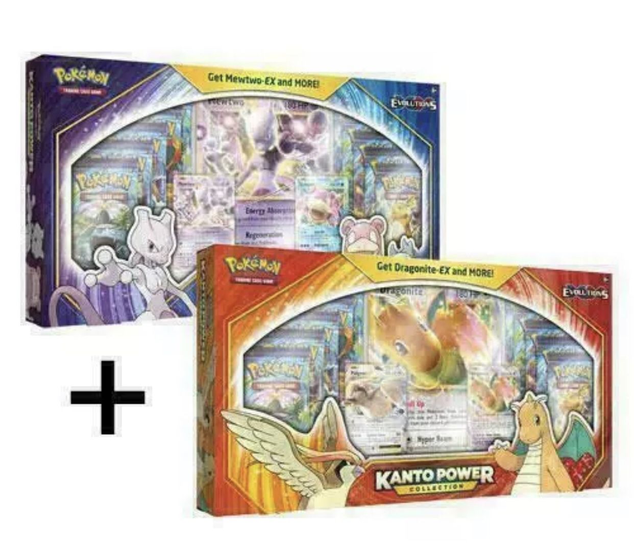 Pokemon Kanto Power Collection Box Set Mewtwo & Dragonite In Hand