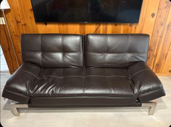 Leather couch/ sofa bed/ lounger