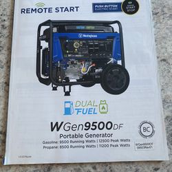 Westinghouse Remote Start Dual Fuel Portable Generator