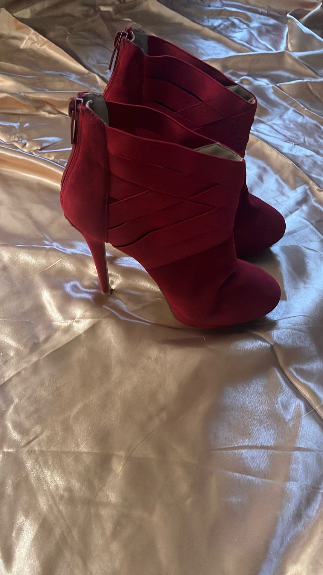 Dark red Burgundy Mix Soft Ankle Boots