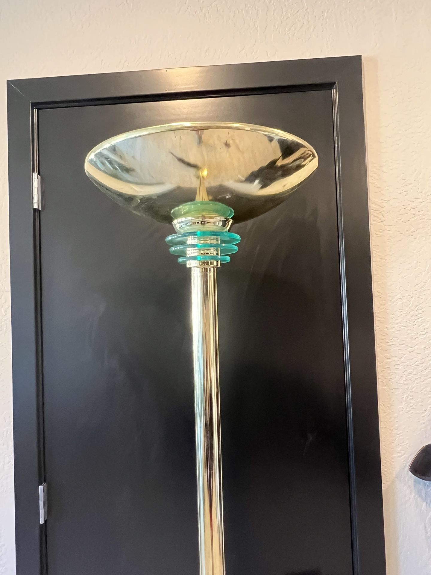 1970’s bronze lamp with glass rings