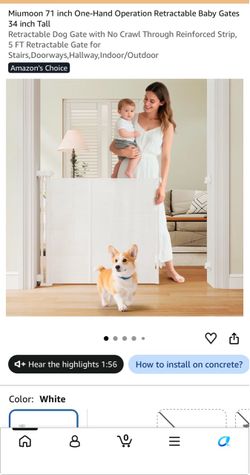 Retractable Baby Gate 71 Inch Wide
