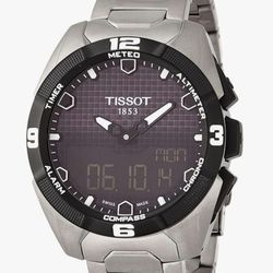 Tissot Men's T-Touch Expert Solar Analog-Digital Display Swiss Quartz Silver Watch

