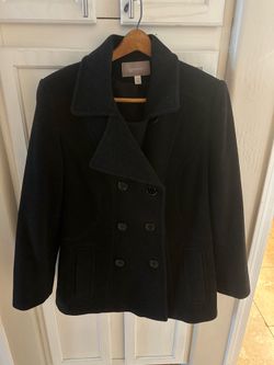 Women's Black Peacoat Croft & Barrow sz Large L