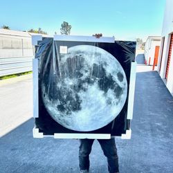 Full Moon Tempered Glass Wall Art