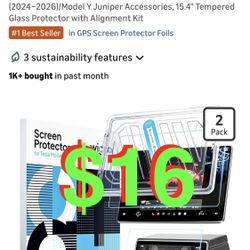 Tesla Model Y Juniper & Model 3 Highland Screen Protector Matte [No Glare & Fingerprint] Model 3 (2024~2026)/Model Y Juniper Accessories, 15.4" Temper