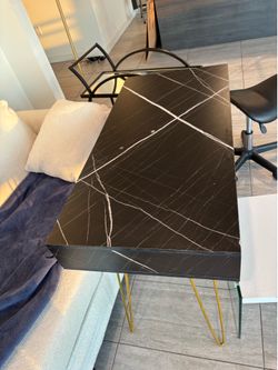 Black marble desk