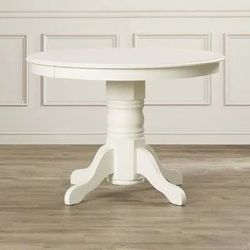 Dining Table- Creamy White 42 Round Solid Wood