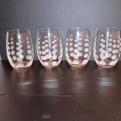 Mikasa Cheers Set Of 4 Stemless Wine Glasses 