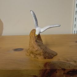 Vintage Hand Crafted Seagull On Driftwood 