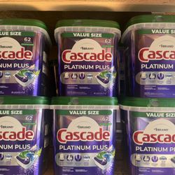 Cascade Platinum Plus Dishwasher Actionpacs Mountain Scent 62 Pods 